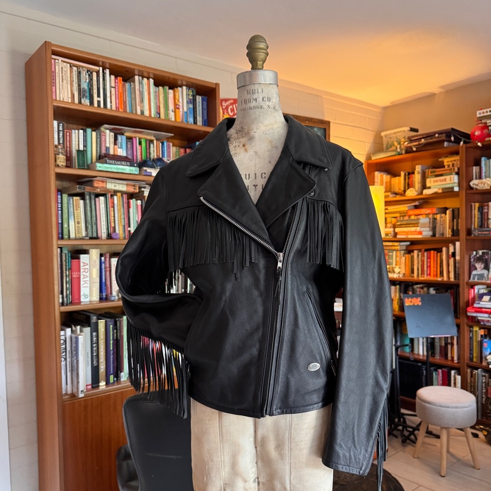 Vintage Harley Davidson Fringe leather biker jacket